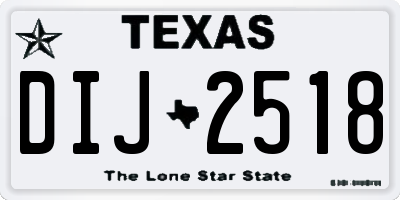TX license plate DIJ2518