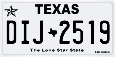 TX license plate DIJ2519