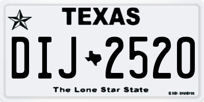 TX license plate DIJ2520