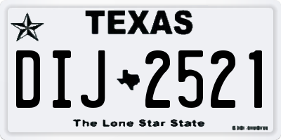 TX license plate DIJ2521