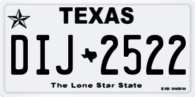 TX license plate DIJ2522