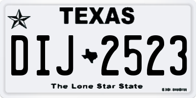 TX license plate DIJ2523