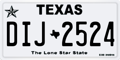 TX license plate DIJ2524