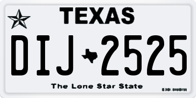 TX license plate DIJ2525