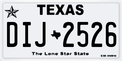 TX license plate DIJ2526