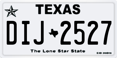 TX license plate DIJ2527