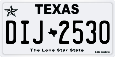 TX license plate DIJ2530