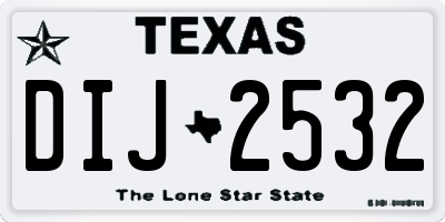 TX license plate DIJ2532