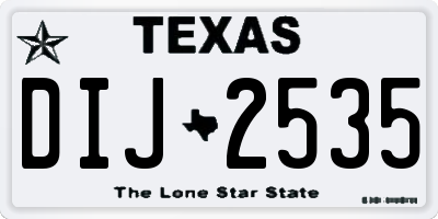 TX license plate DIJ2535