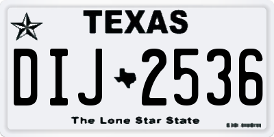 TX license plate DIJ2536