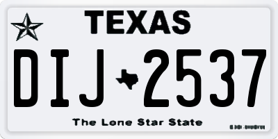 TX license plate DIJ2537