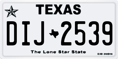 TX license plate DIJ2539