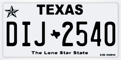 TX license plate DIJ2540