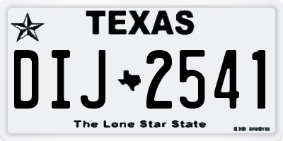 TX license plate DIJ2541