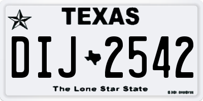 TX license plate DIJ2542