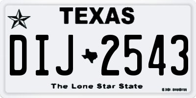 TX license plate DIJ2543