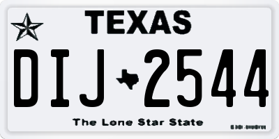 TX license plate DIJ2544