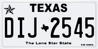 TX license plate DIJ2545