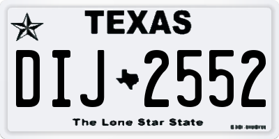 TX license plate DIJ2552