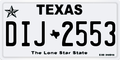 TX license plate DIJ2553