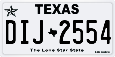 TX license plate DIJ2554