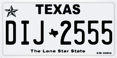 TX license plate DIJ2555