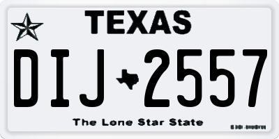 TX license plate DIJ2557