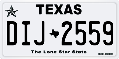 TX license plate DIJ2559