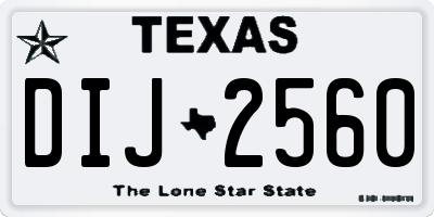 TX license plate DIJ2560