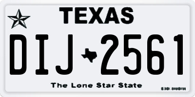 TX license plate DIJ2561