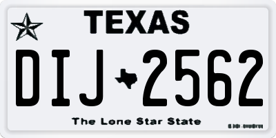 TX license plate DIJ2562
