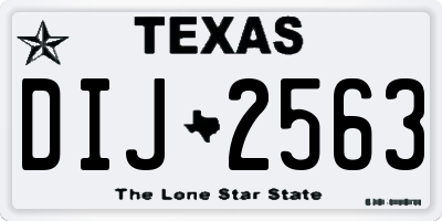 TX license plate DIJ2563