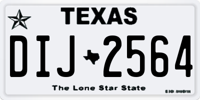 TX license plate DIJ2564