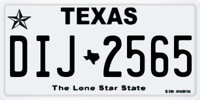 TX license plate DIJ2565