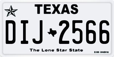 TX license plate DIJ2566