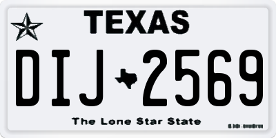 TX license plate DIJ2569