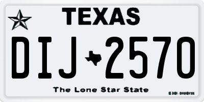 TX license plate DIJ2570