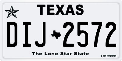 TX license plate DIJ2572
