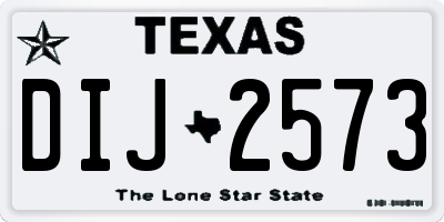 TX license plate DIJ2573