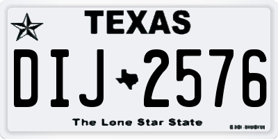 TX license plate DIJ2576