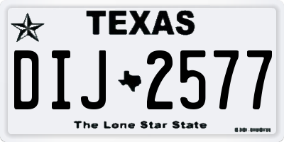 TX license plate DIJ2577