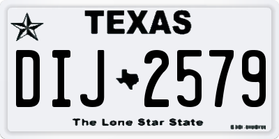 TX license plate DIJ2579