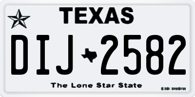 TX license plate DIJ2582