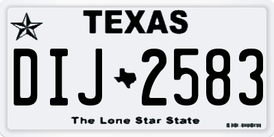 TX license plate DIJ2583