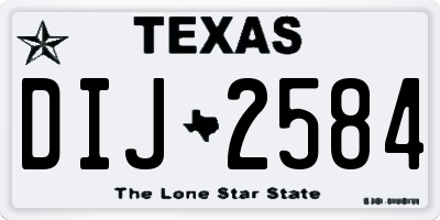 TX license plate DIJ2584