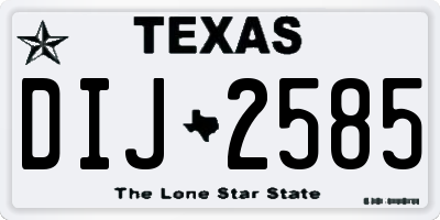 TX license plate DIJ2585