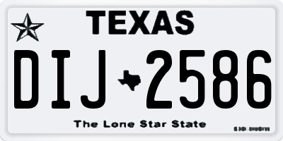 TX license plate DIJ2586