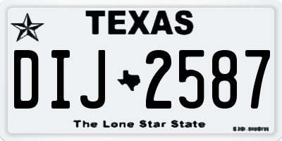 TX license plate DIJ2587