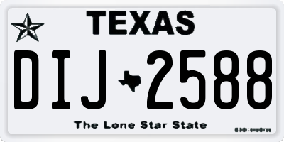 TX license plate DIJ2588