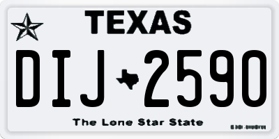 TX license plate DIJ2590